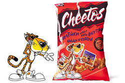 Чипсы CHEETOS. <nobr>Промо-упаковки</nobr> с наклейками внутри.